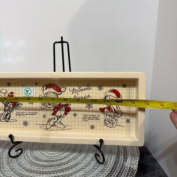 Disney Minnie and Mickey Mouse Bamboo Sketchbook Christmas Trays Set of 2 NWT - Picture 6 of 11